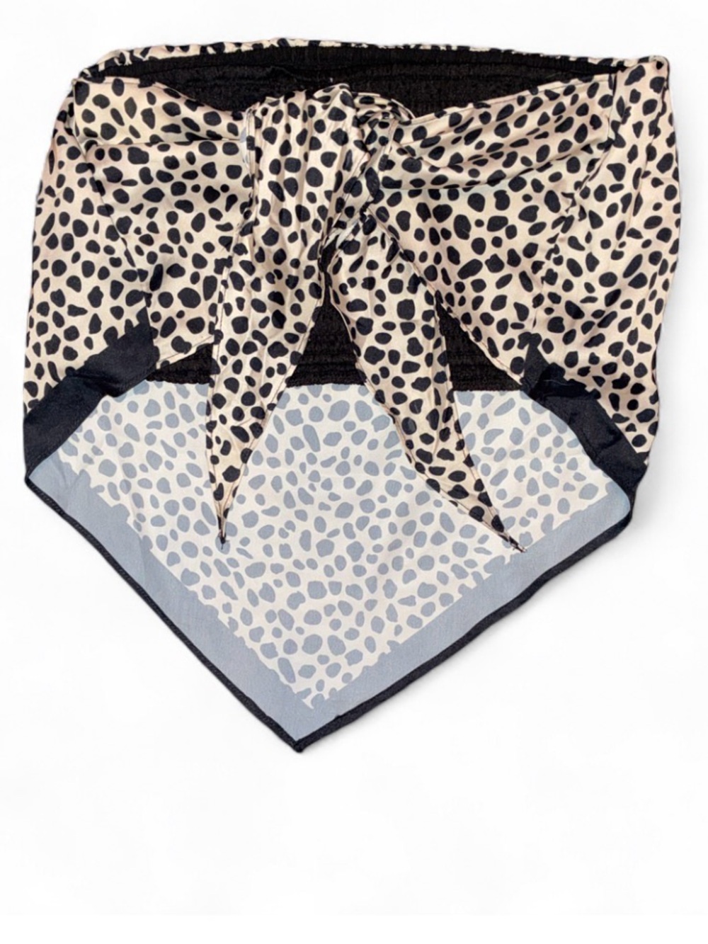 Neutral Leopard Print Top with Black Bandeau